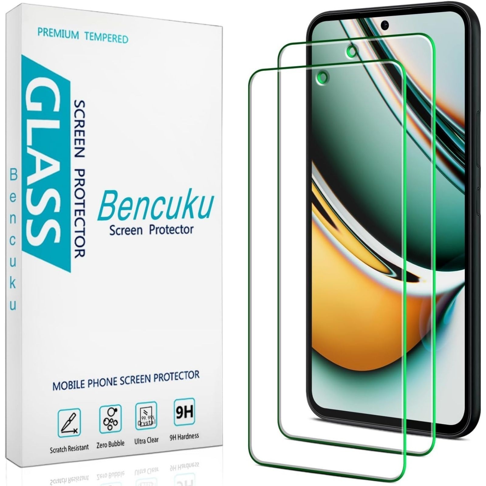 2 Pack Screen Protector for Samsung Galaxy A54 5G, Anti-Scratch Tempered Glass