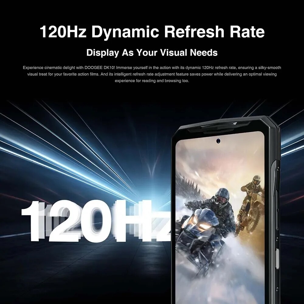 DOOGEE DK 10 Rugged 5G Smartphone 120Hz 2.5K Display 50MP Quad Camera 120W NFC