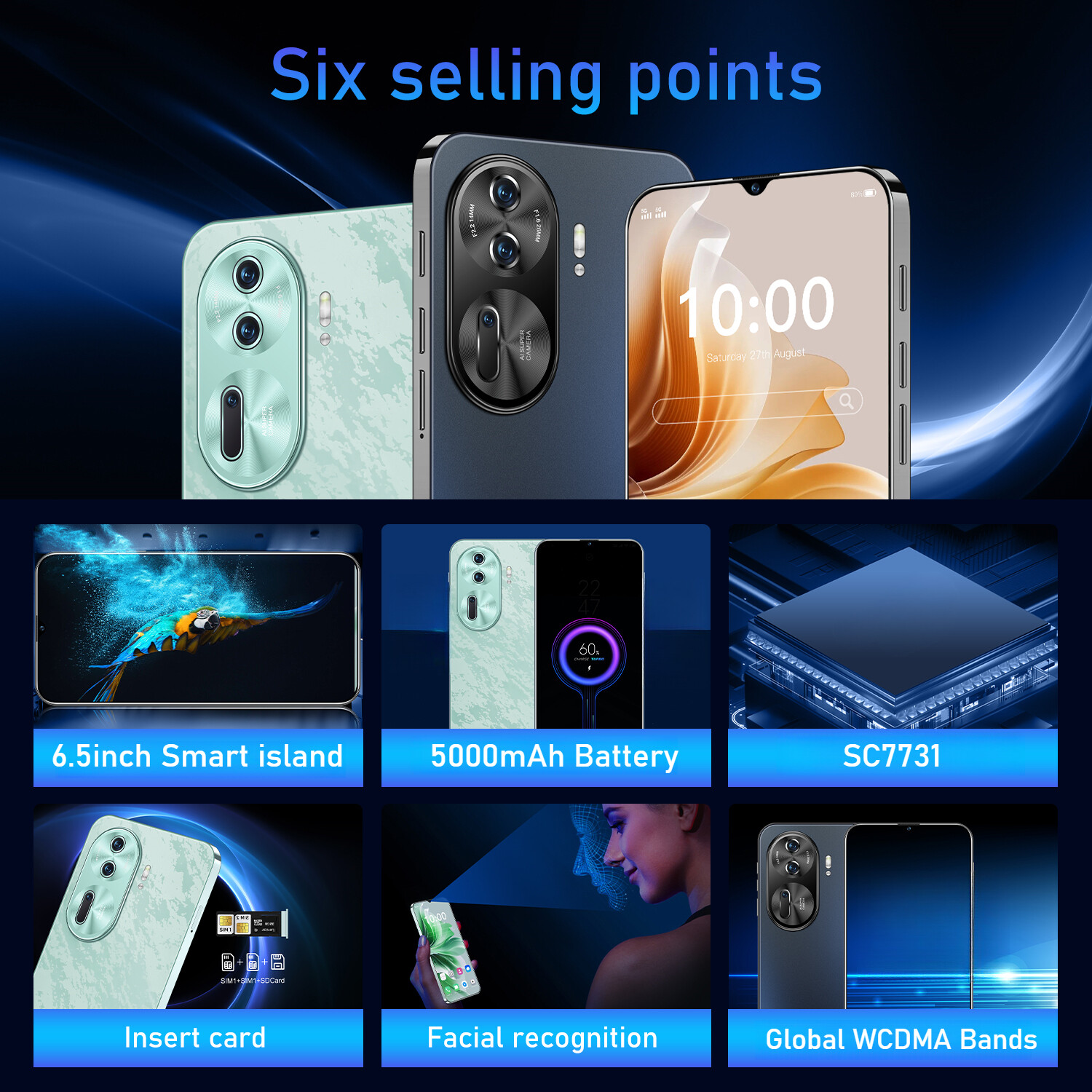 Reno11 Pro Smartphone Android 6.5” Unlocked 4+64GB 5000mAh 12+24MP Dual Camera