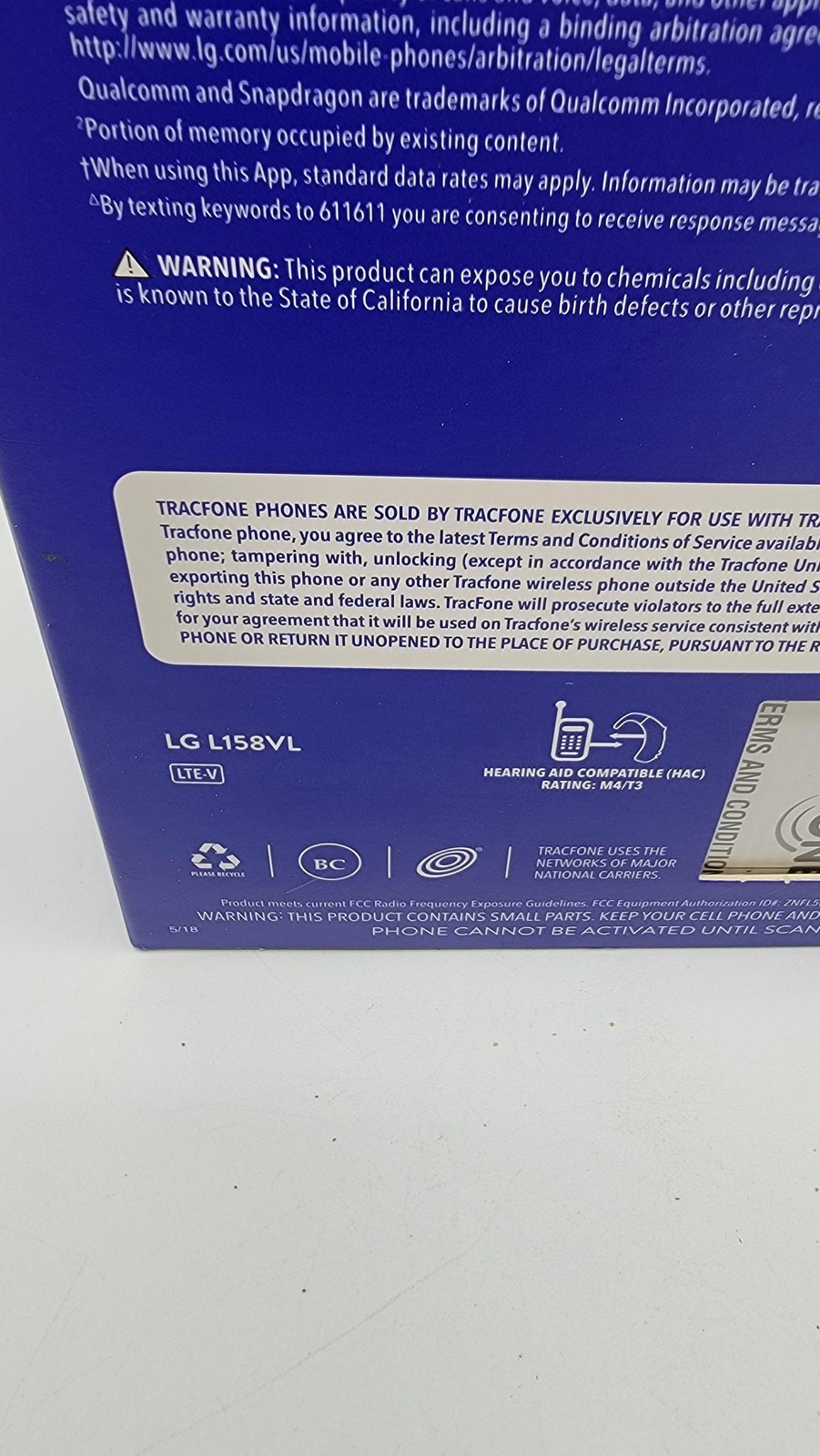 LG Rebel 3 LTE 16GB Black TracFone Android Smartphone 4G LTE Prepaid Boxed