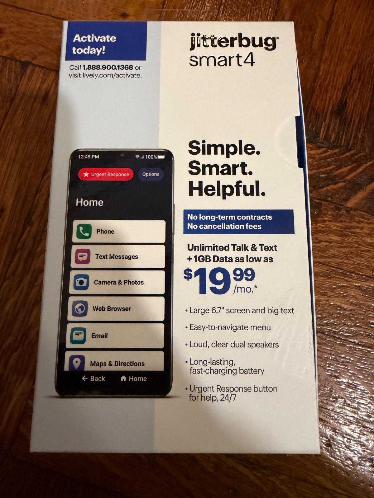 Lively Jitterbug Smart4 6.7″ Smartphone Black Senior-Friendly – Brand New Lively