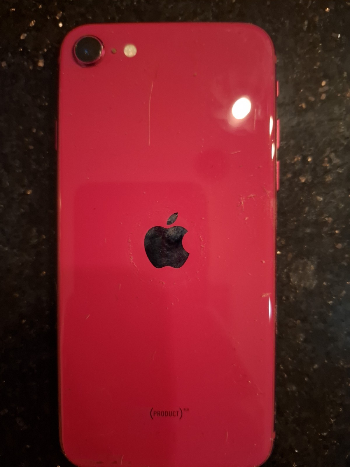 Used IPhone SE, Red, 64GB, Model A2275 Unlocked, Includes Original Box
