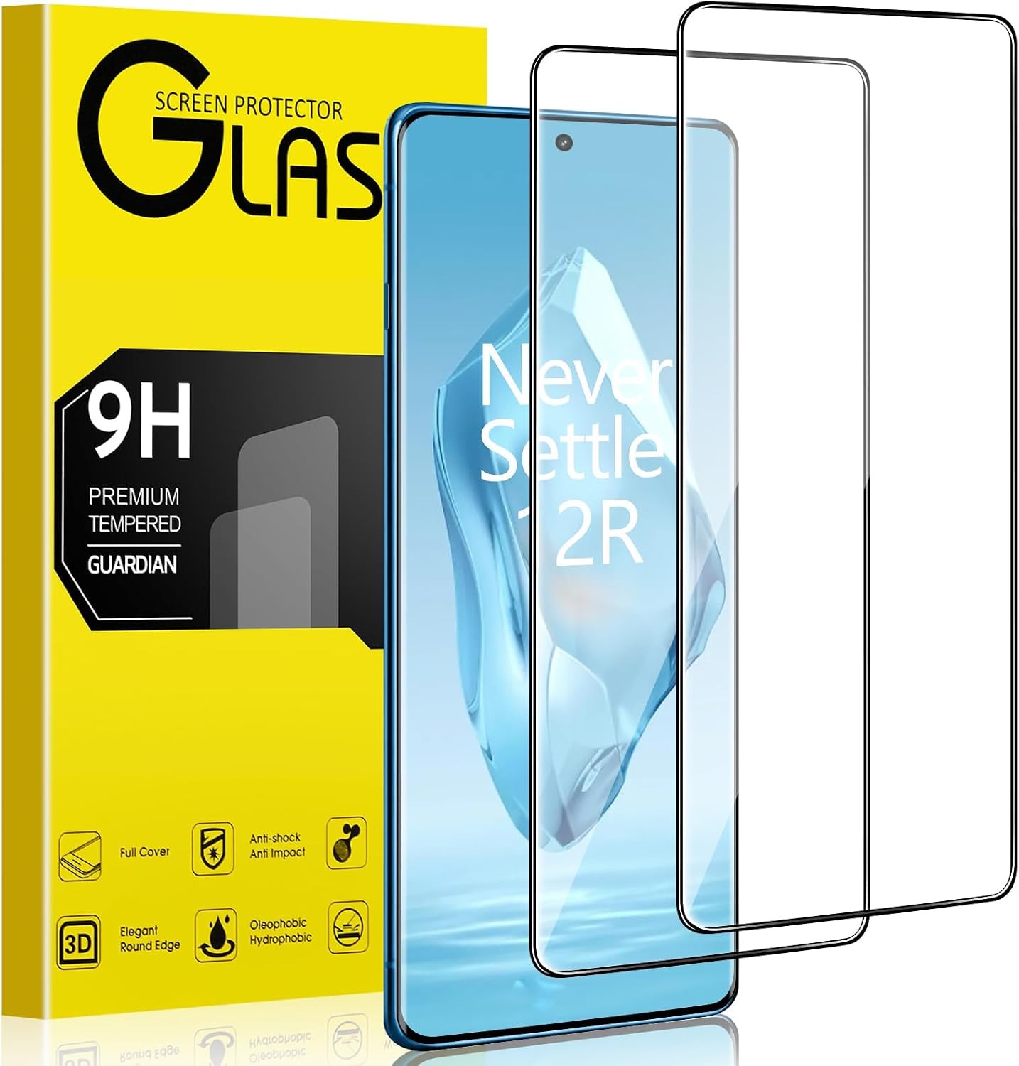 2PCS Screen Protector for OnePlus 12R 9H Hardness Scratch Resistant Bubble Free