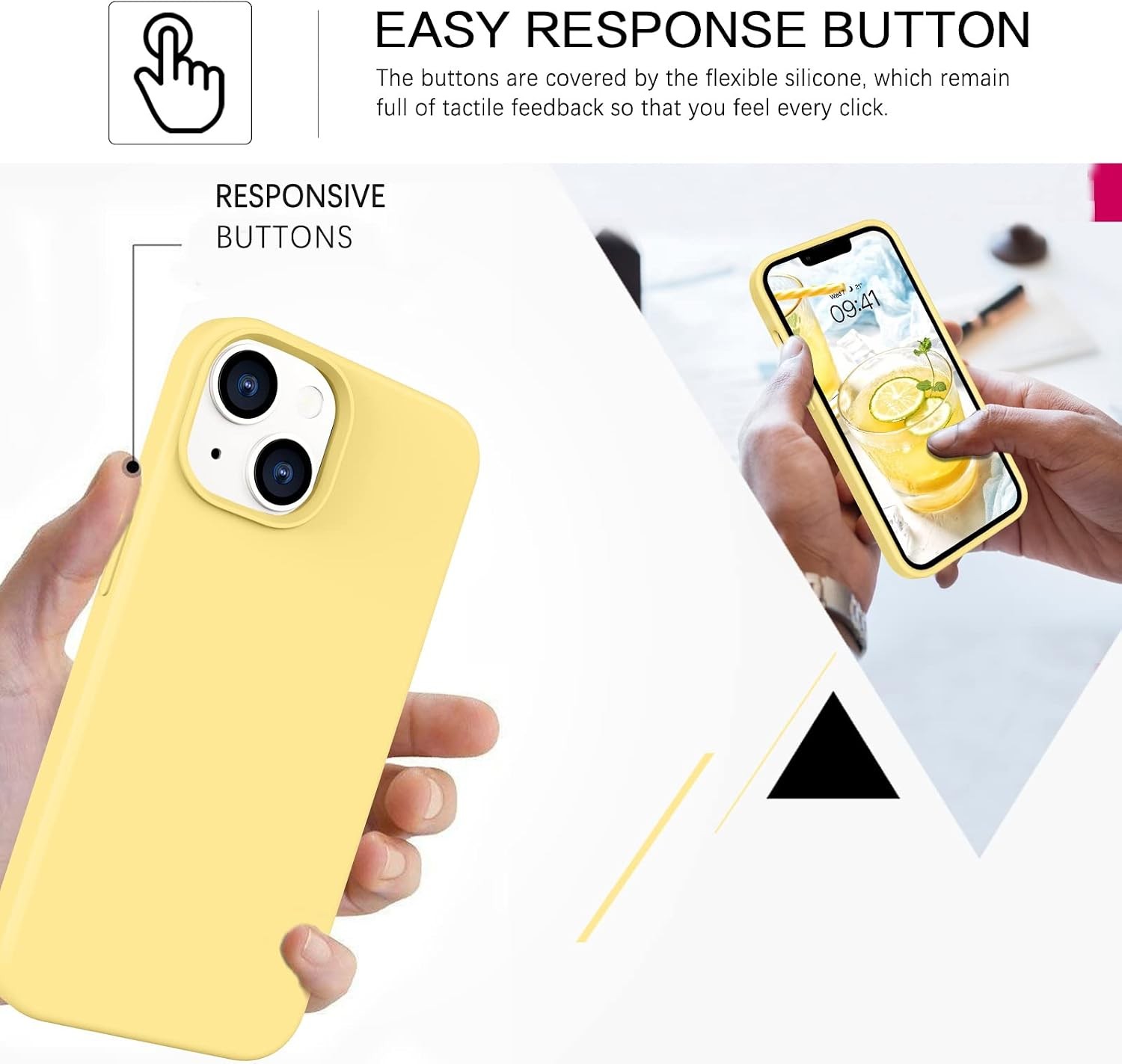 iPhone 14 Case, Liquid Silicone Gel Rubber Bumper Microfiber Lining Shockproof C