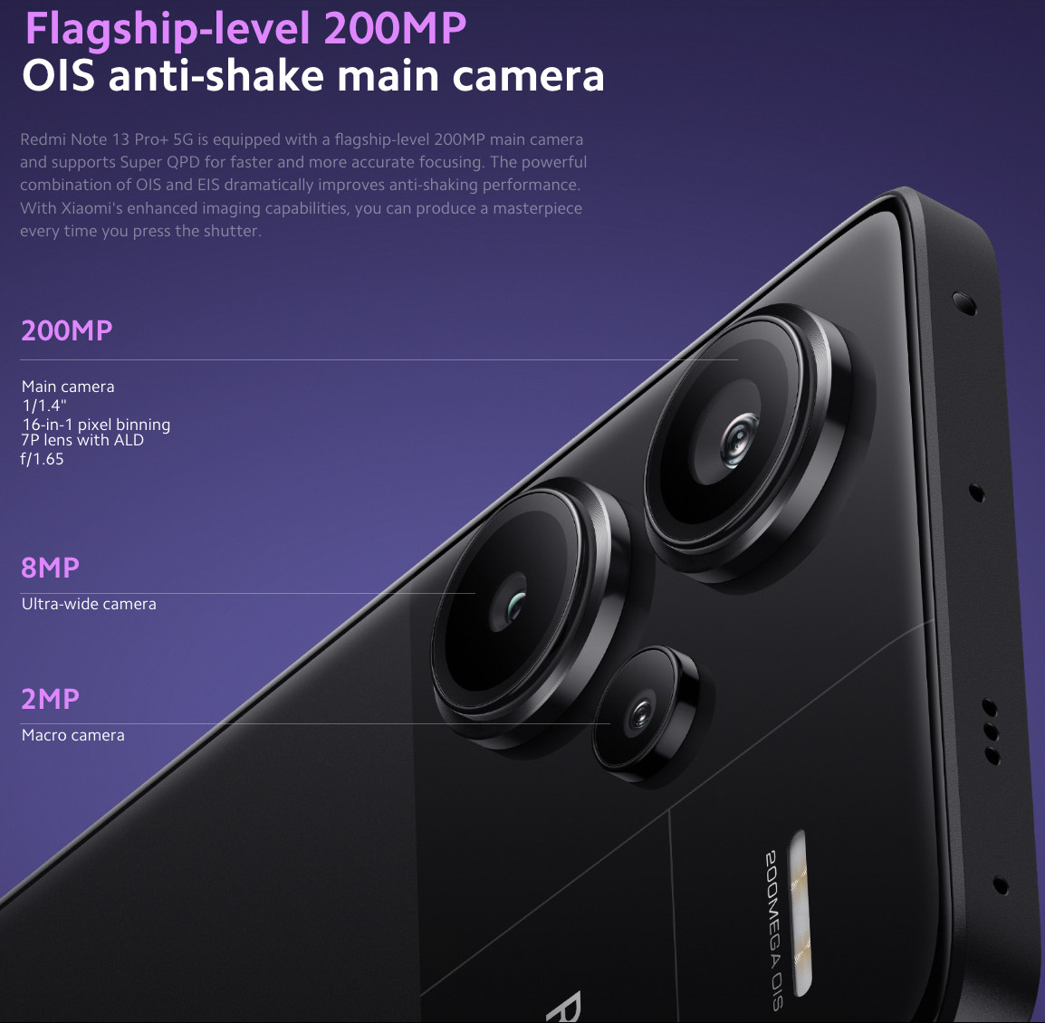 Xiaomi Redmi Note 13 PRO+ PLUS 5G Midnight Black – 12GB RAM – 512GB ROM Unlocked