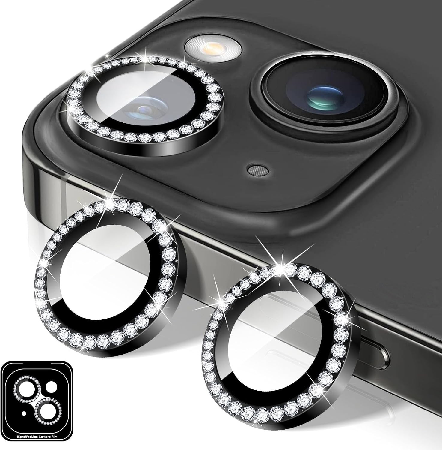 Diamond Camera Lens Protector for iPhone 17 Air, Bling Tempered Glass Cover
