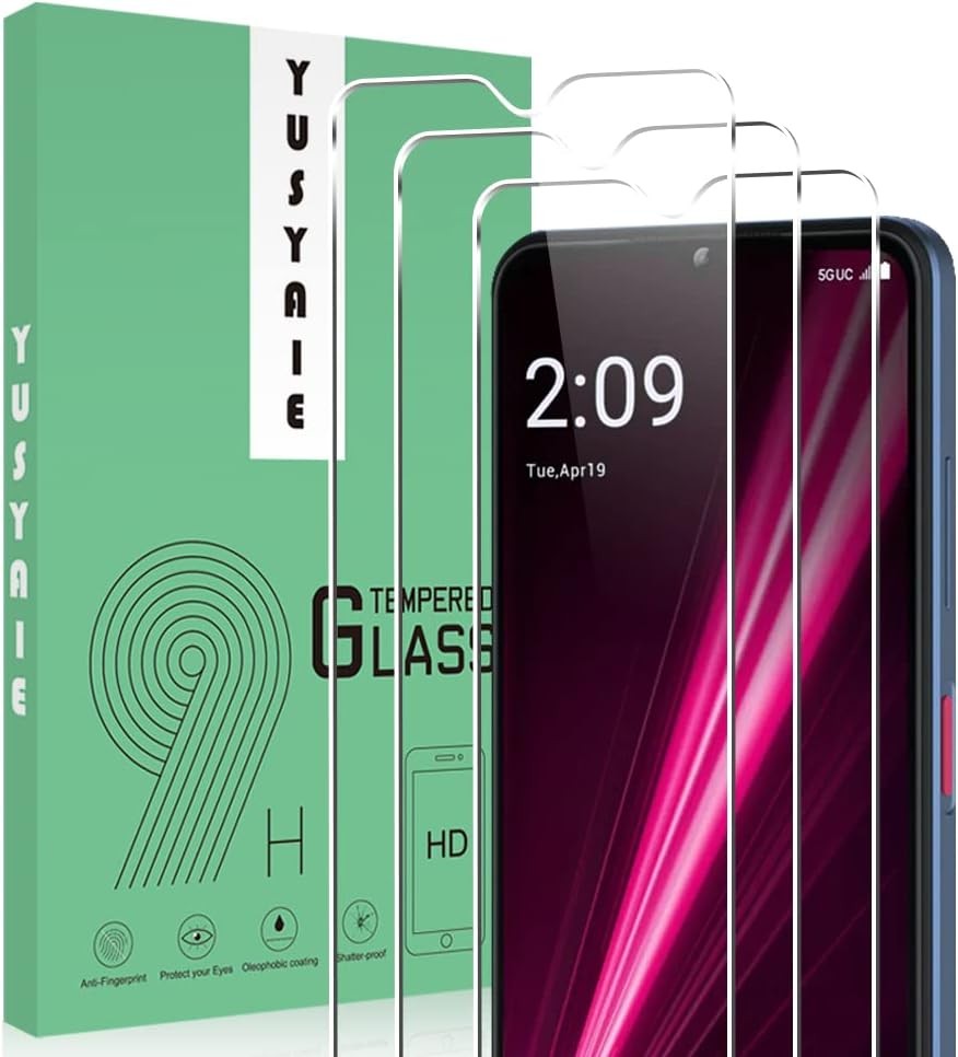 3PCS Tempered Glass Screen Protector for T-Mobile Revvl 6 5G & 6X 5G 9H HD Clear