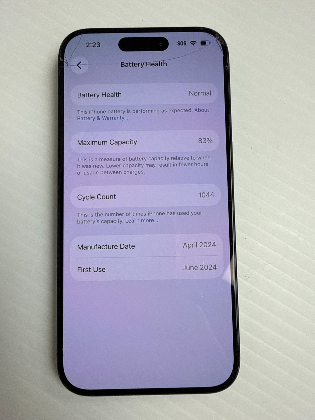 Apple iPhone 15 Pro A2848 128GB Blue Titanium READ CRACKED US Sprint/T-Mobile