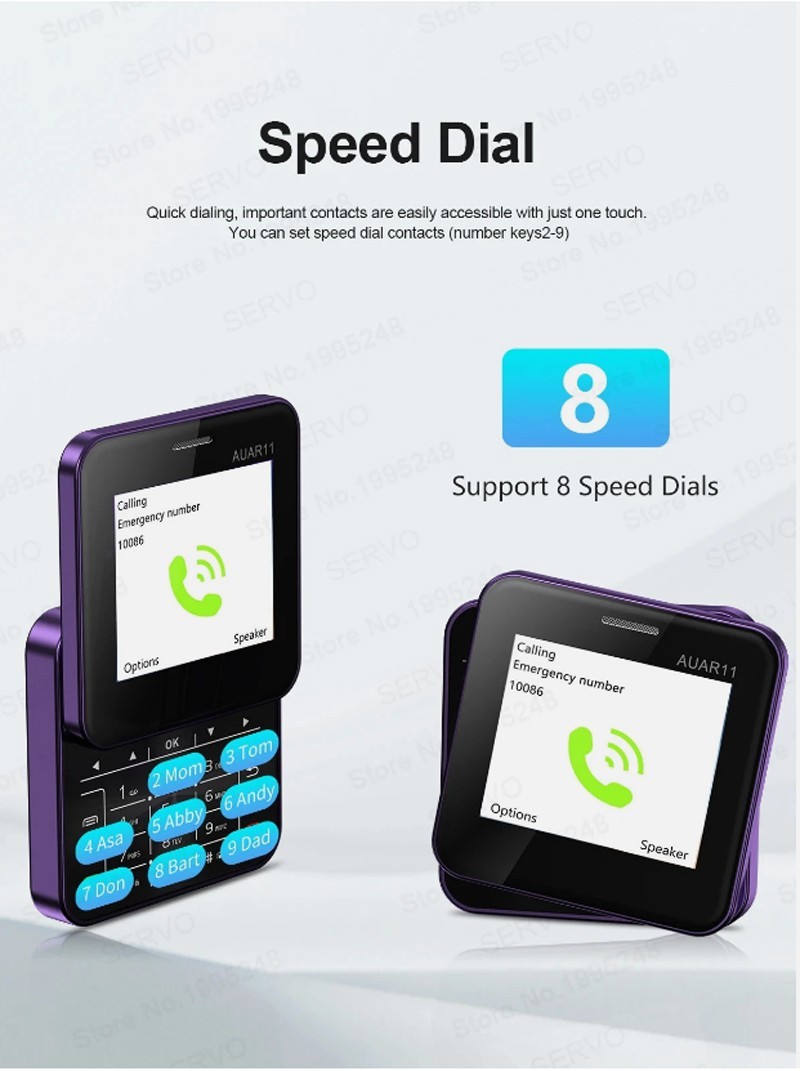 Unlocked Mini Rotating Sliding Mobile Cell Phones GSM Speed Dail Dual SIM Phone