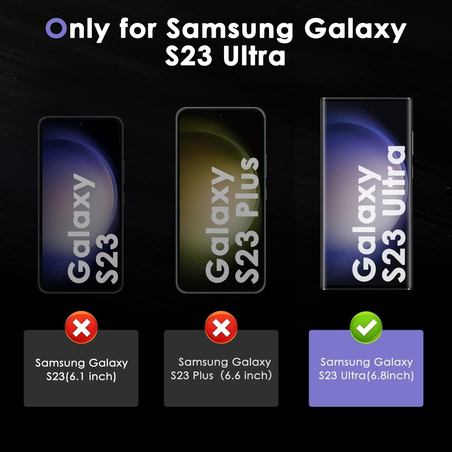 Tempered Glass Privacy Screen Protector for Samsung Galaxy S23 Ultra 6.8 Inch