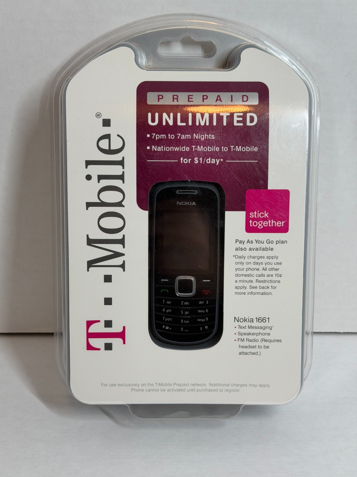 NEW T-Mobile Nokia 1661 Prepaid Unlimited Cell Phone – Black B7