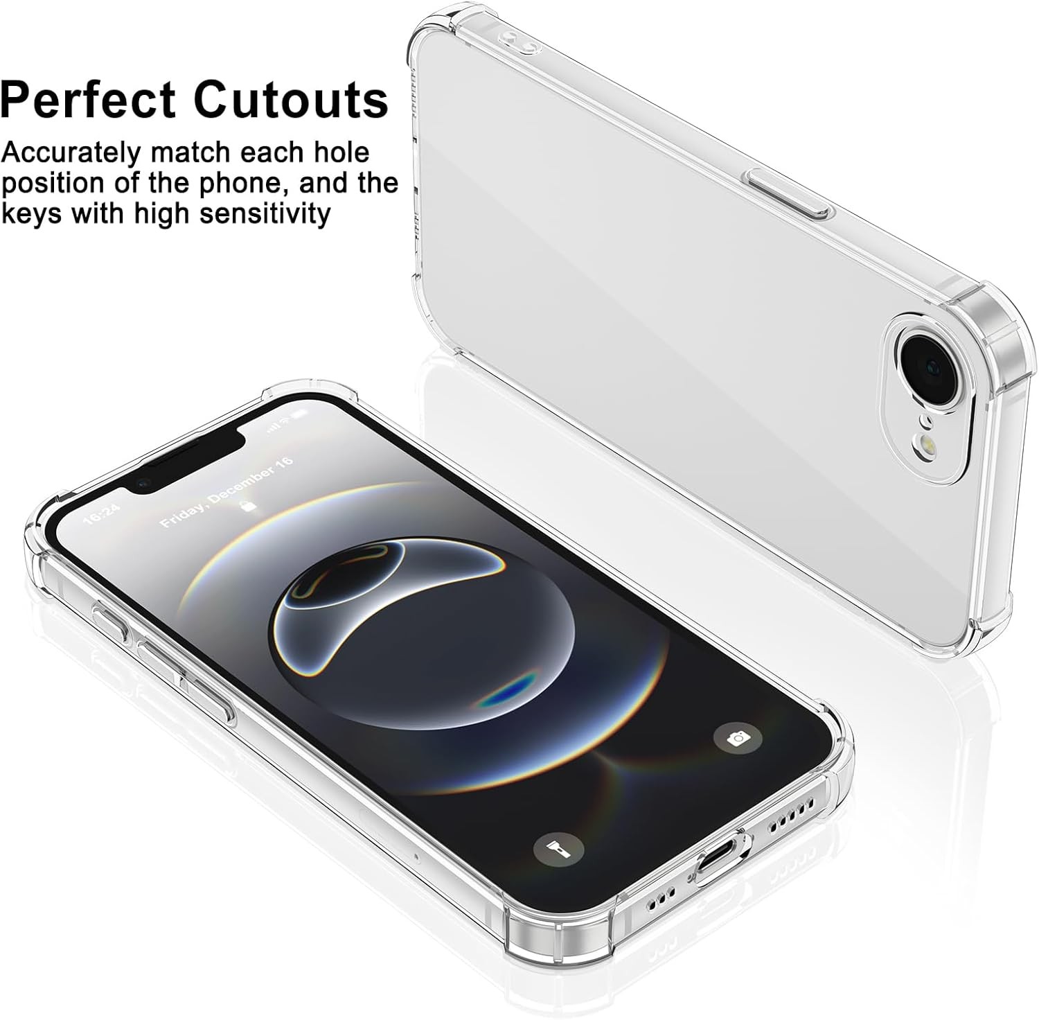 Soft Slim Clear Case & Screen Protector for iPhone 16e / iPhone 17e 6.1 Inch Sho