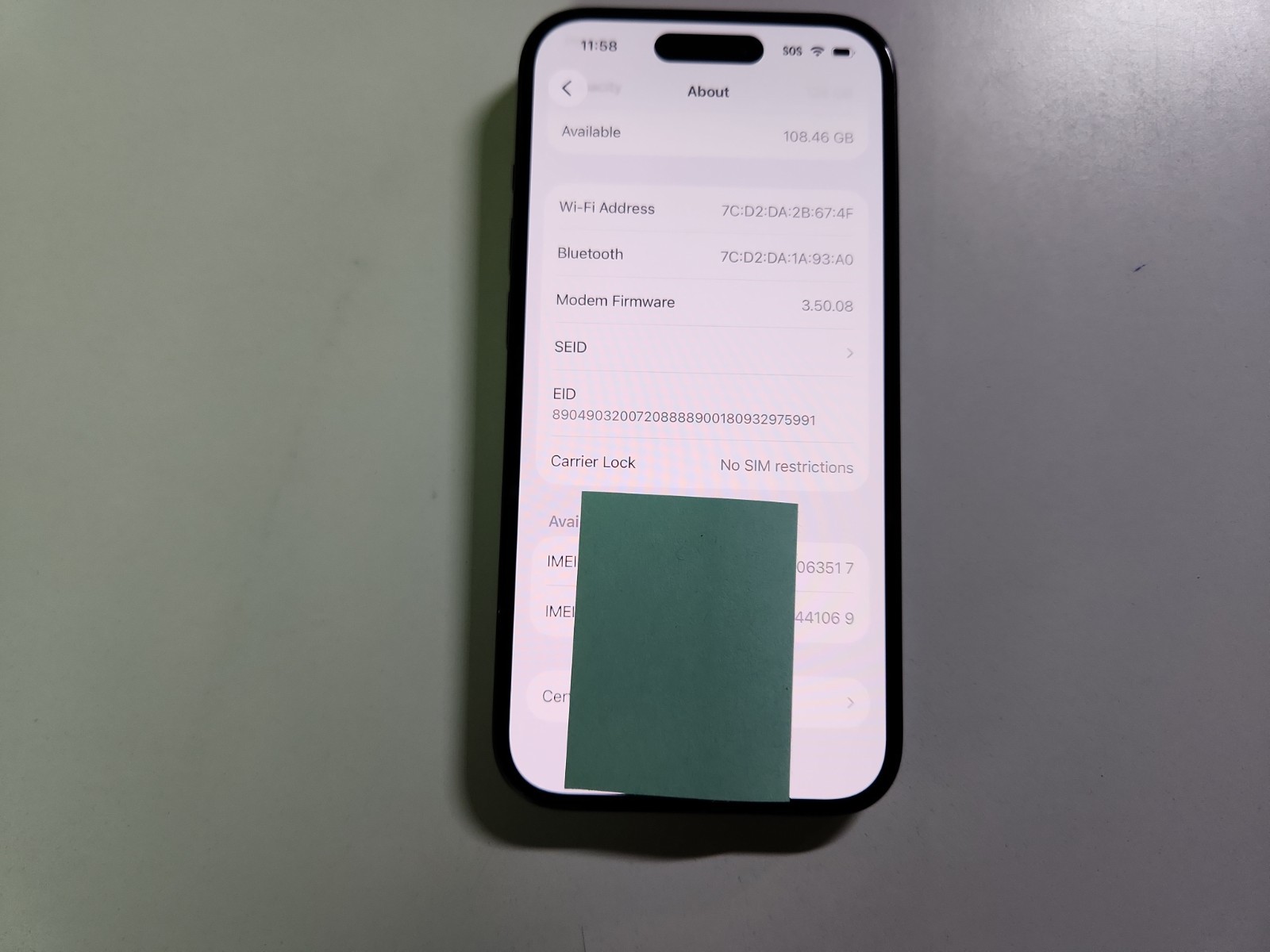 Apple iPhone 15 A2846 eSIM 5G 128GB Unlocked Clean IMEI BH=100% Charged 38 Times