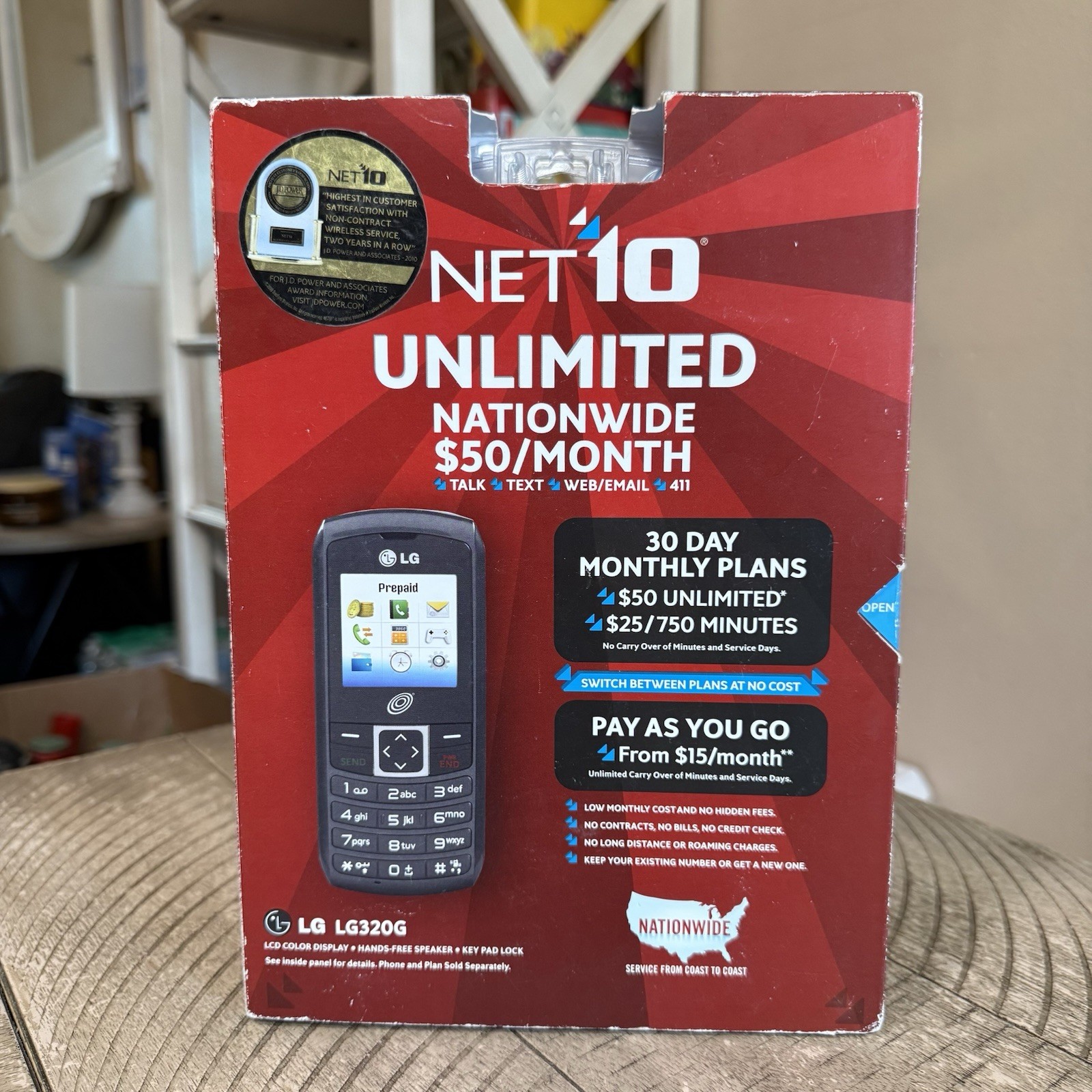 New Net 10 Unlimited LG320G Prepaid Cell Phone TracFone Bar Track Phone Black