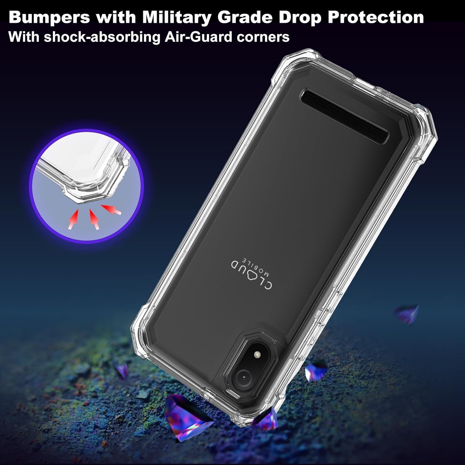Cloud Stratus C8 Case with Screen Protector, Dual Layer Protection, Slim Cover