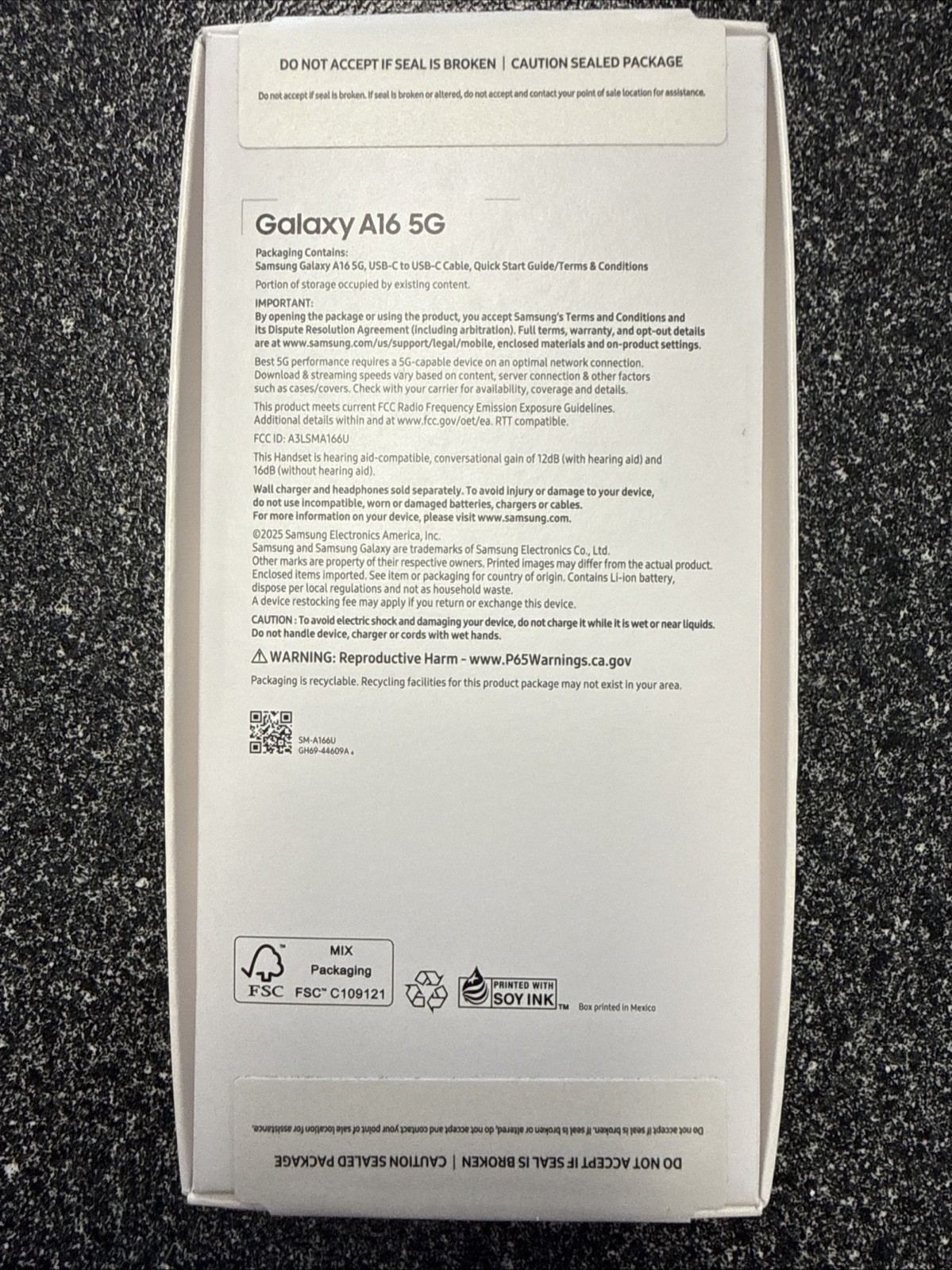 New Samsung Galaxy A16 5G 128GB A166U 6.7″ 12MP Blue Black For Spectrum
