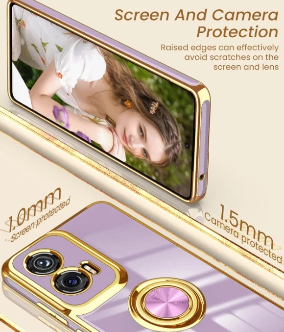 For Moto G Stylus 5G 2024 Case Built-in 360° Magnetic Kickstand/Screen Protector