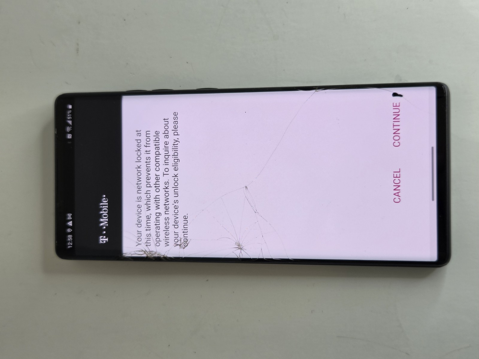LG Wing LM-F100TM FOR PARTS ONLY (Cracked/Damaged Screen) LOCKED