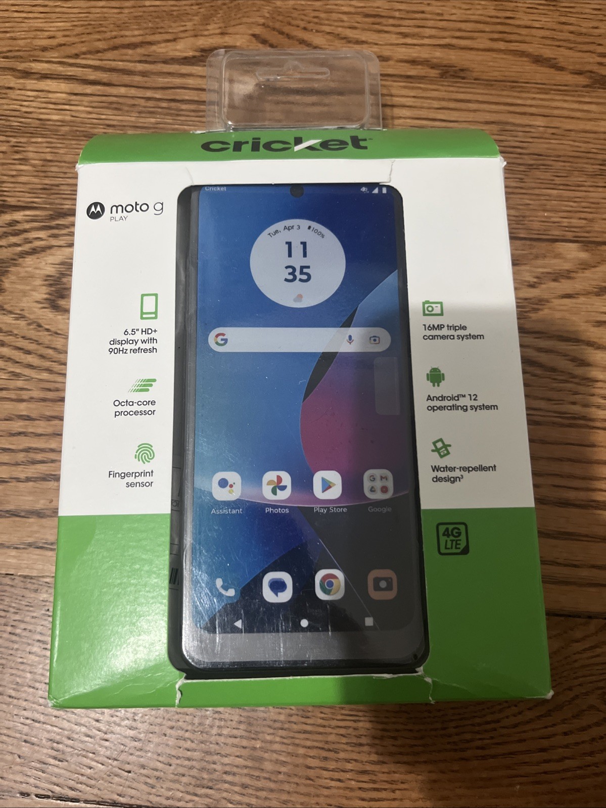 Cricket Moto G Play 32GB Flash Gray 6.5” Display Fingerprint Sensor. Brand New