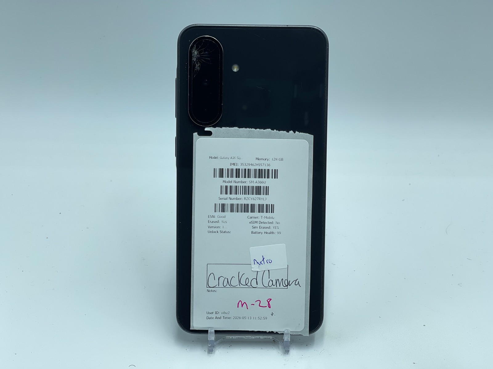 Samsung Galaxy A36 5G 128GB SM-A366U (Metro) Awesome Black CrkCmr (E-0142)