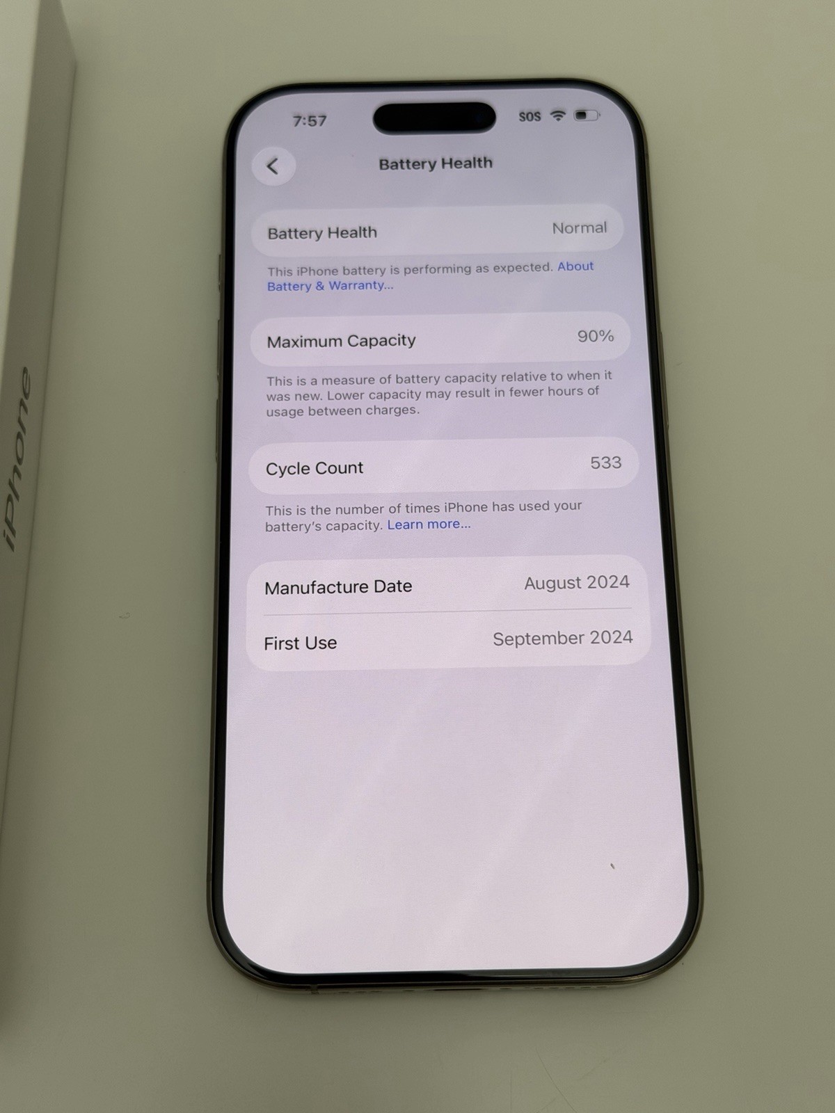 Apple iPhone 16 Pro – 256 GB – Natural Titanium (Unlocked) – EUC