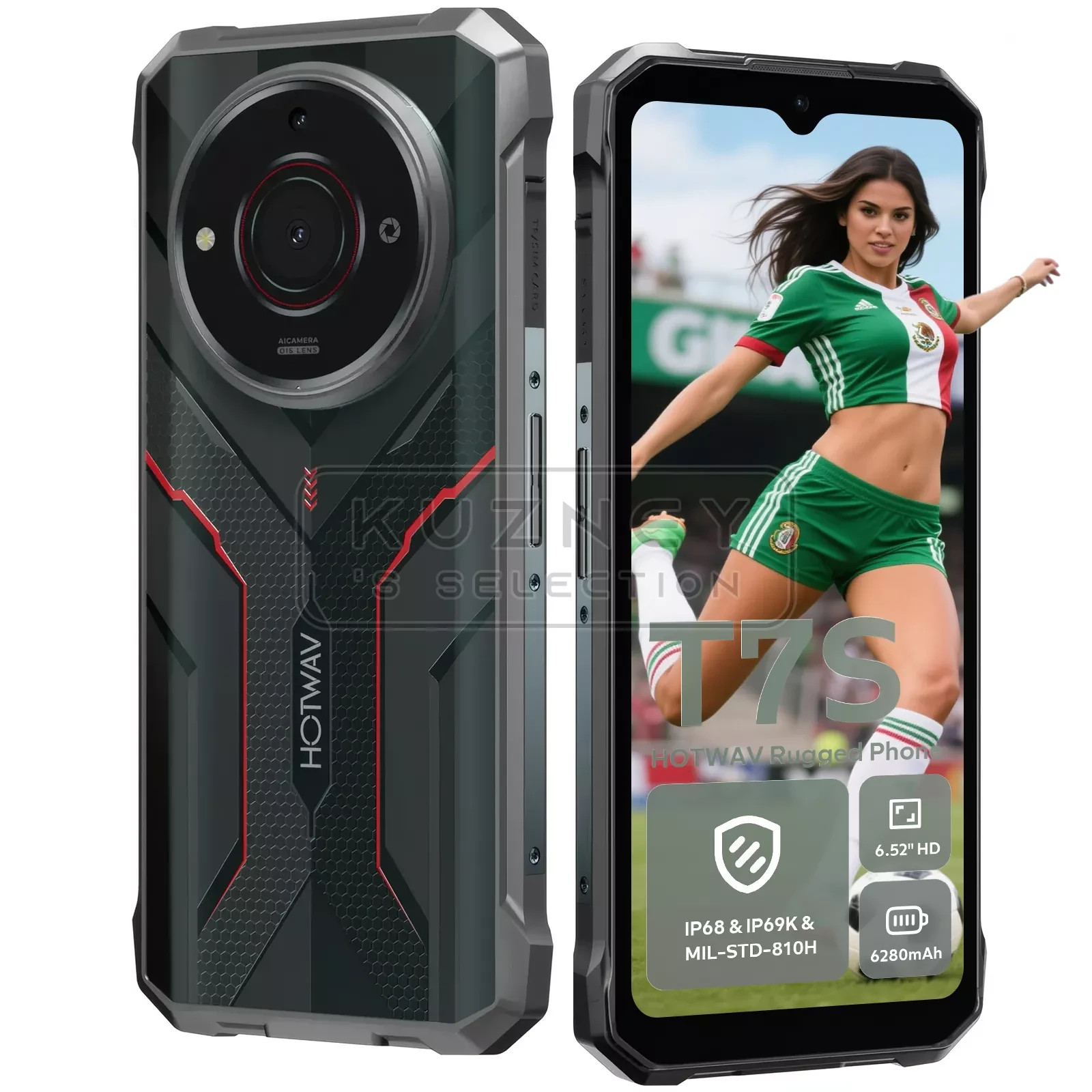 HOTWAV T7S Outdoor Smartphone 6,52 in GPS Andriod 13 6280mAh Handy 8GB+128GB