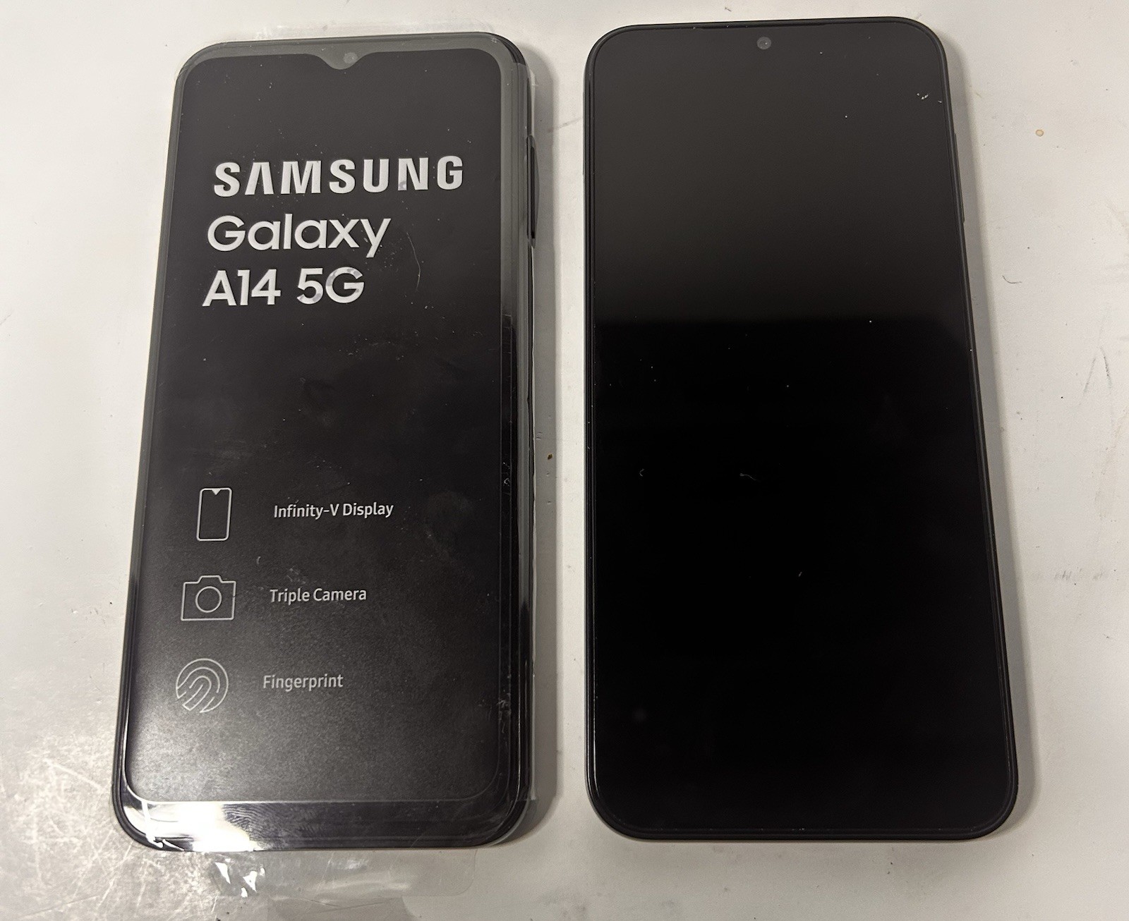(2) Samsung Galaxy A14 5G Straight Talk. Black. Two Phones.Tested. SM-S146VL (GP