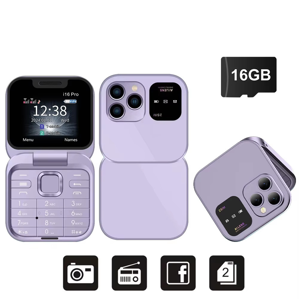 Mini Flip Phone Speed Dial Card Foldable perfect for young kids