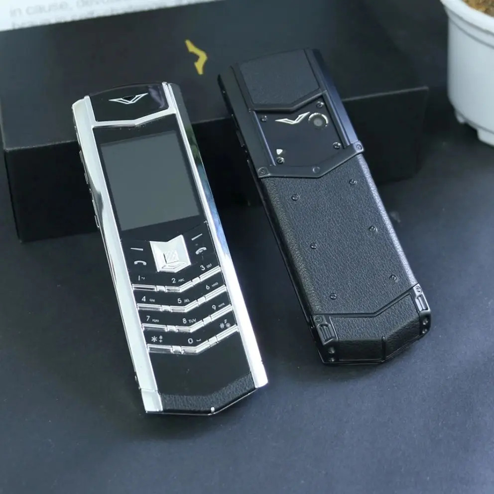 Classic Senior Mobile Phone Elegant Metal Signature Handmade Cellphone Dual SIM