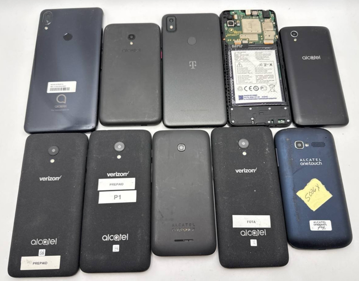 Lot of 10 Android Smartphones Alcatel 3V 1X 3H Plus Pop C5 Revvl 4 No Power READ