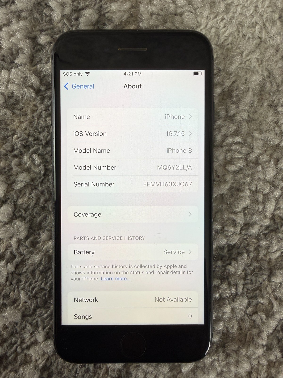 Apple iPhone 8 A1863 64GB Black Touchscreen Smartphone/Phone