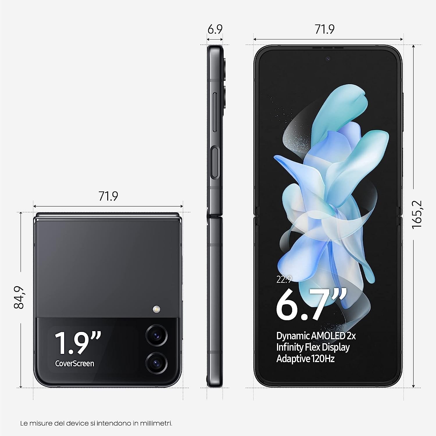 New Samsung Galaxy Z Flip4 5G 128GB SM-F721U Factory Network Unlocked Graphite
