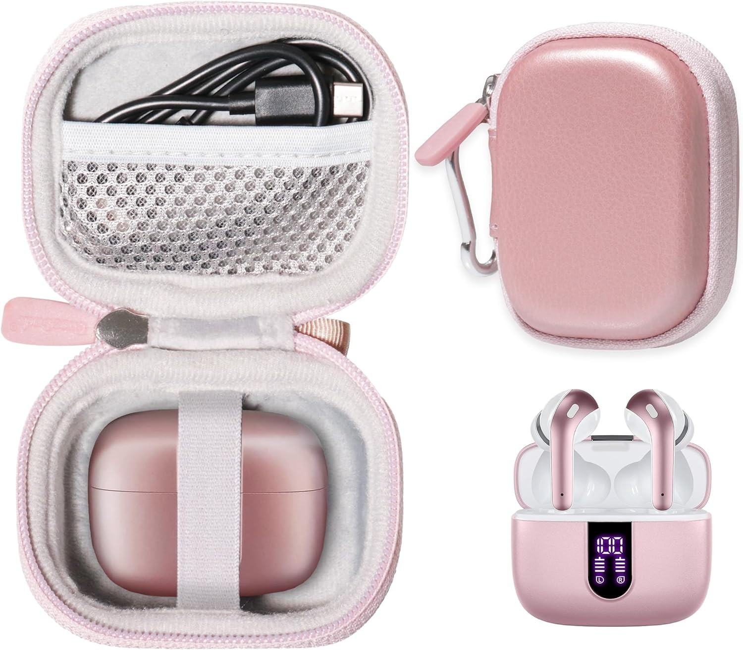 TAGRY X08 True Wireless Earbuds with 60 Hours of Charging Case & Carry Bag