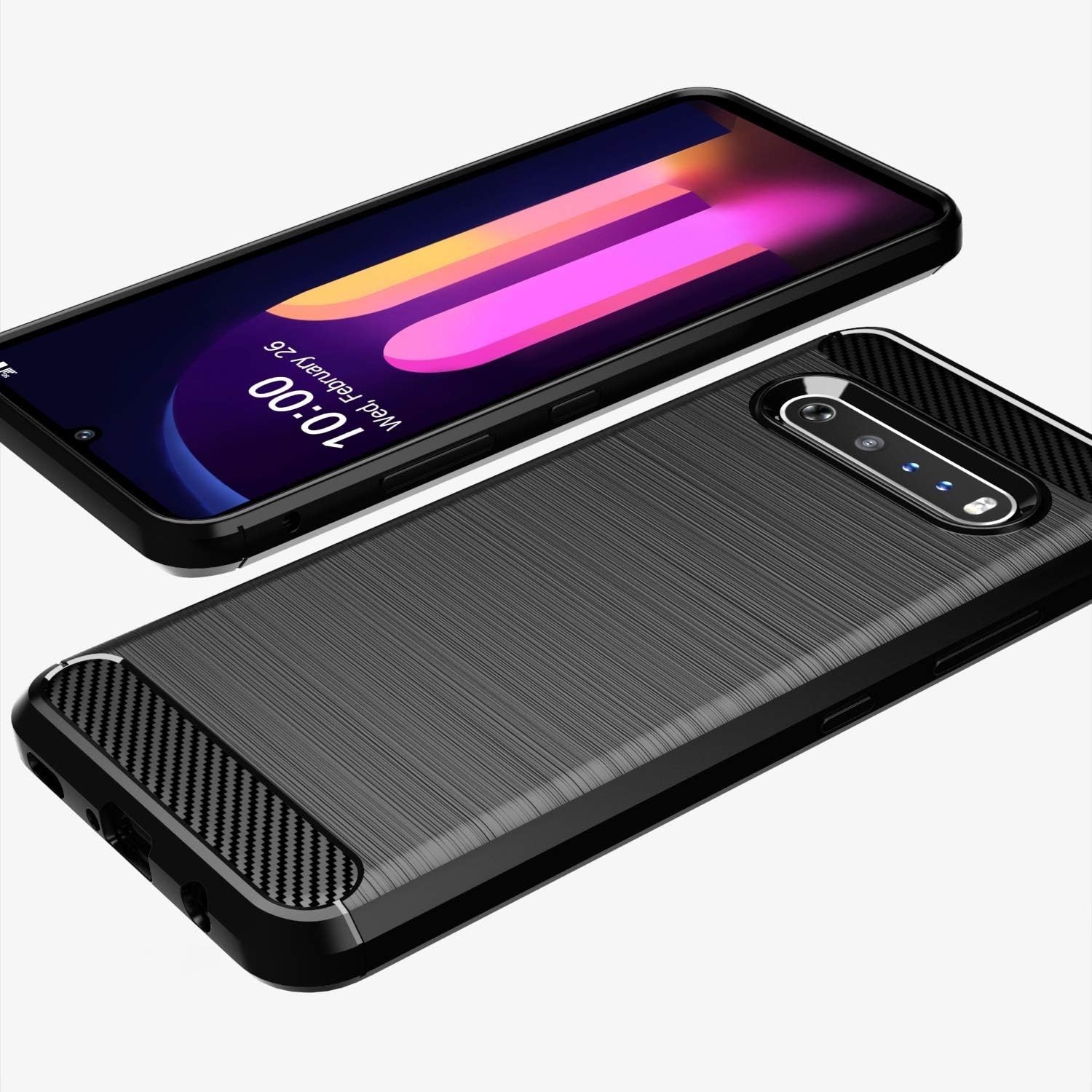 LG V60 ThinQ Case Soft TPU Silicone + TPU Full Slim Shock Absorption Cover