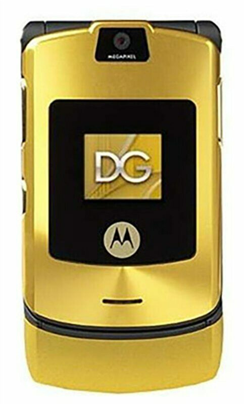 Unlocked Motorola RAZR V3i Dolce Gabbana Gold GSM Flip Bluetooth Mobile Phone