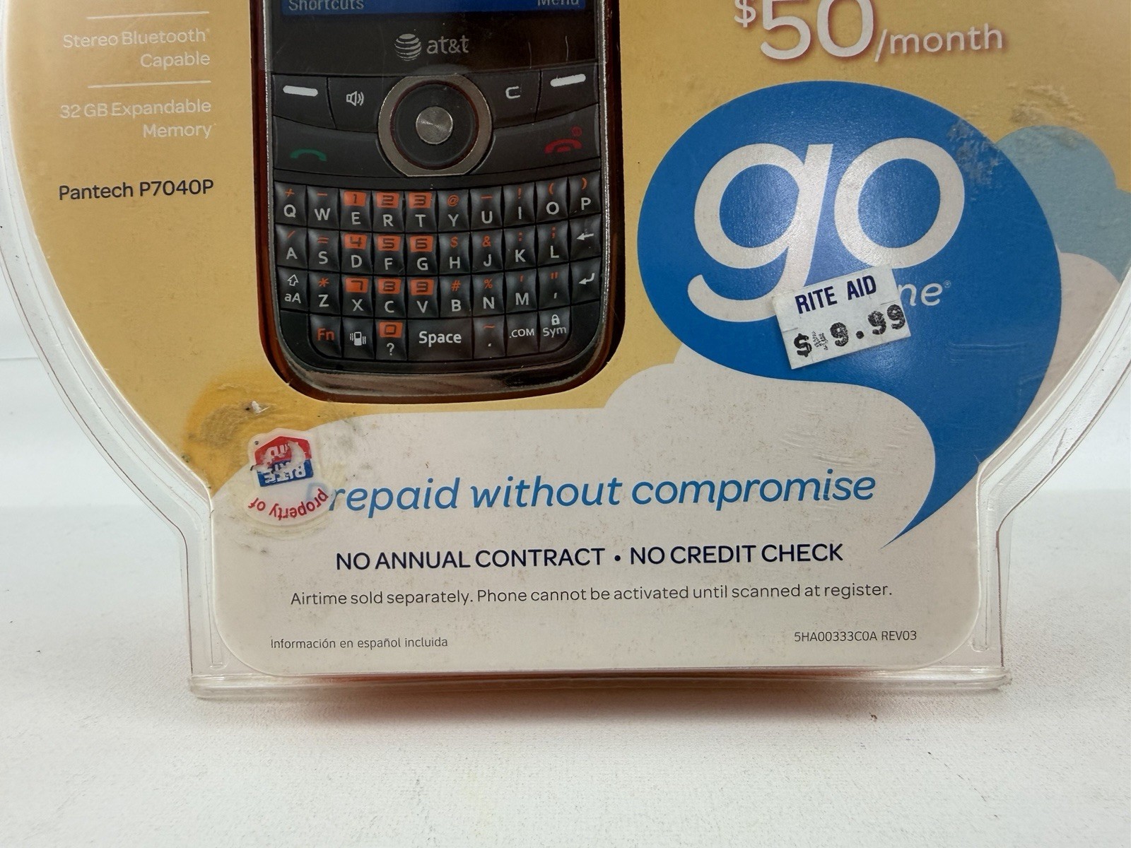 Pantech P7040P AT&T Cellphone New Sealed New in Box Go Phone 1.3 MP Camera 32 GB