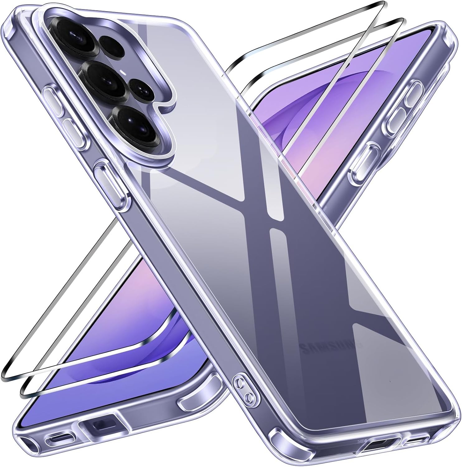Clear 3-in-1 Case for Samsung Galaxy S26 Ultra 6.9” + Tempered Glass Protectors