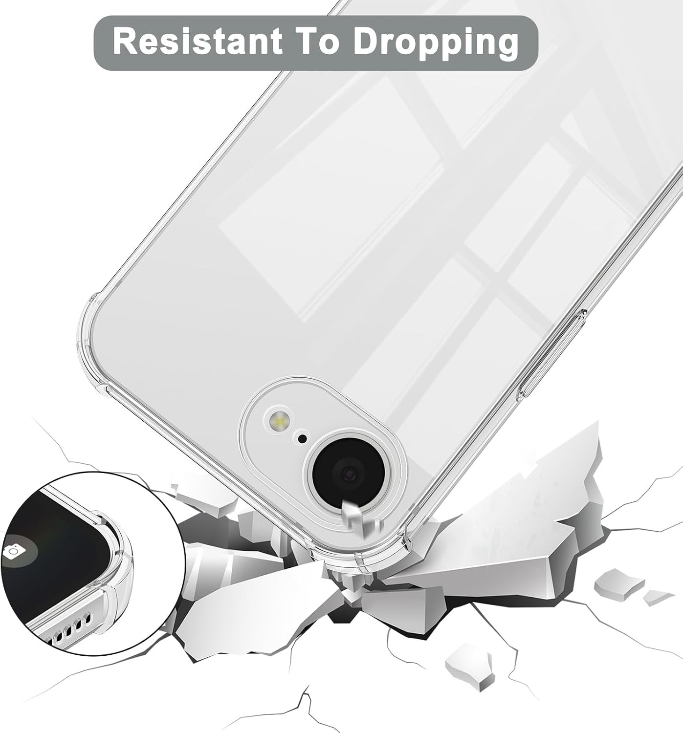 Soft Slim Clear Case & Screen Protector for iPhone 16e / iPhone 17e 6.1 Inch Sho
