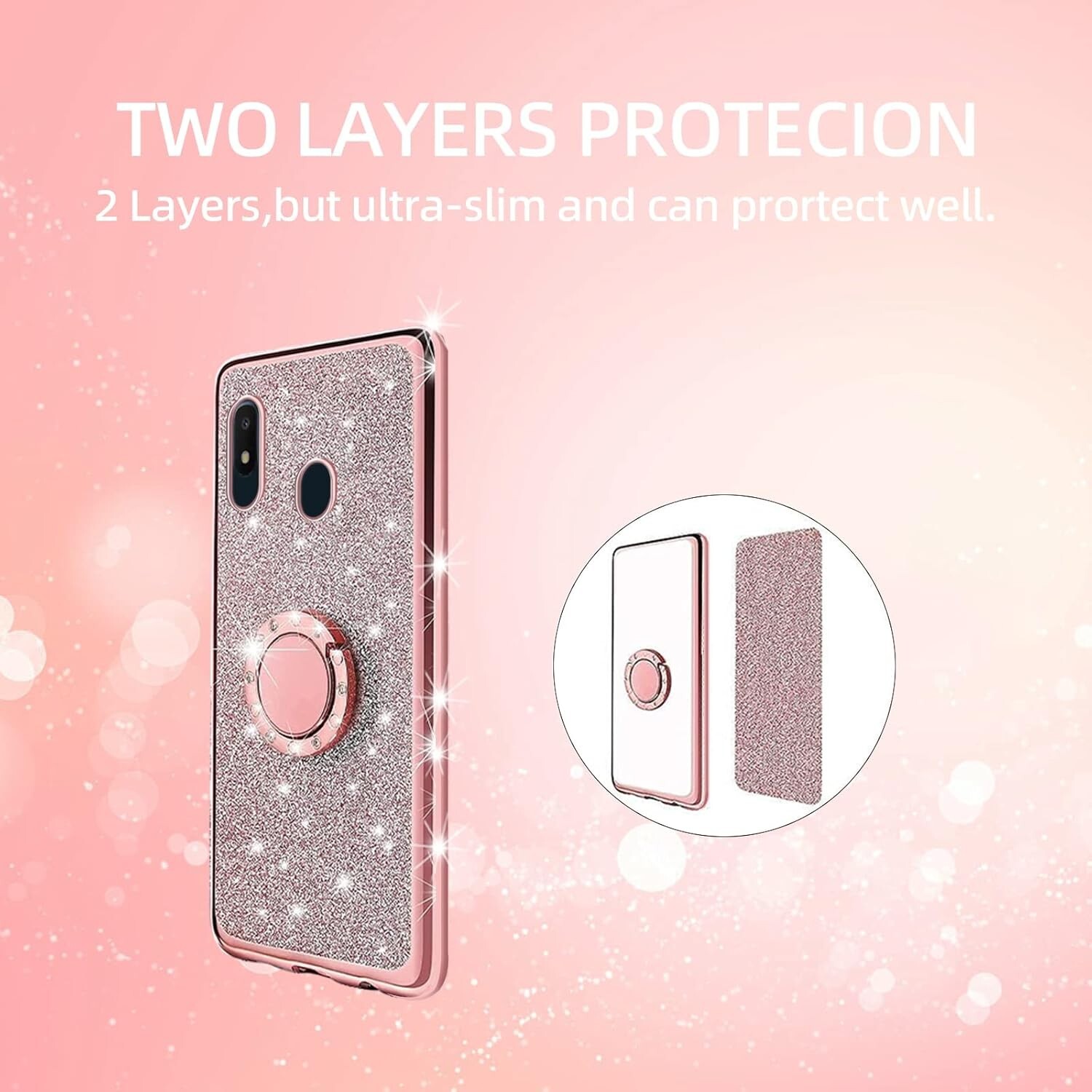 Samsung Galaxy A10E Case Cute TPU Glitter Design Women Scratch Resistant Cover
