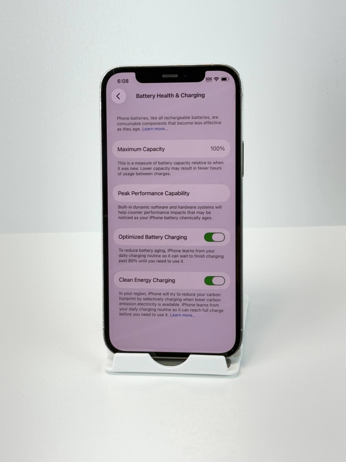 Apple iPhone 12 Pro A2341 256GB Silver 100% battery health Factory Unlocked