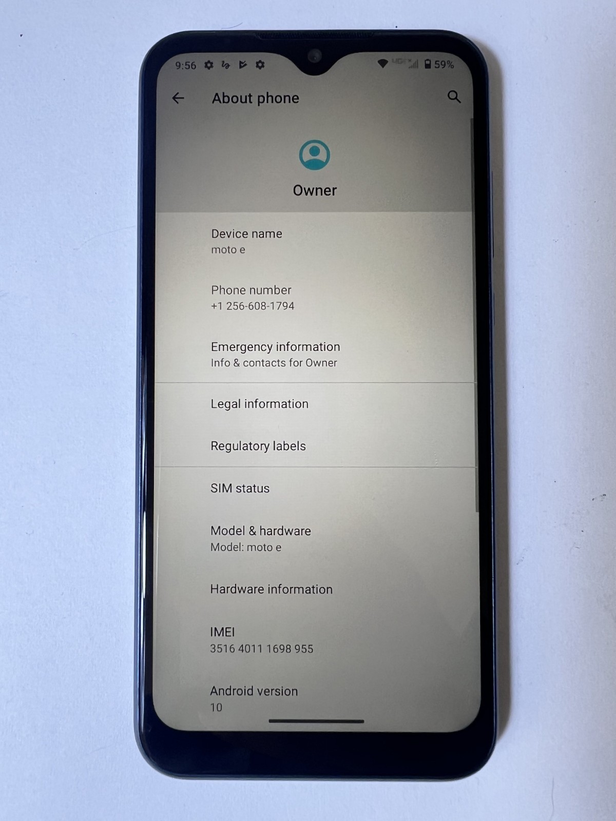 Motorola Moto E (2020) XT2052-2PP Verizon Blue 32GB Good Condition FREE SHIPPING