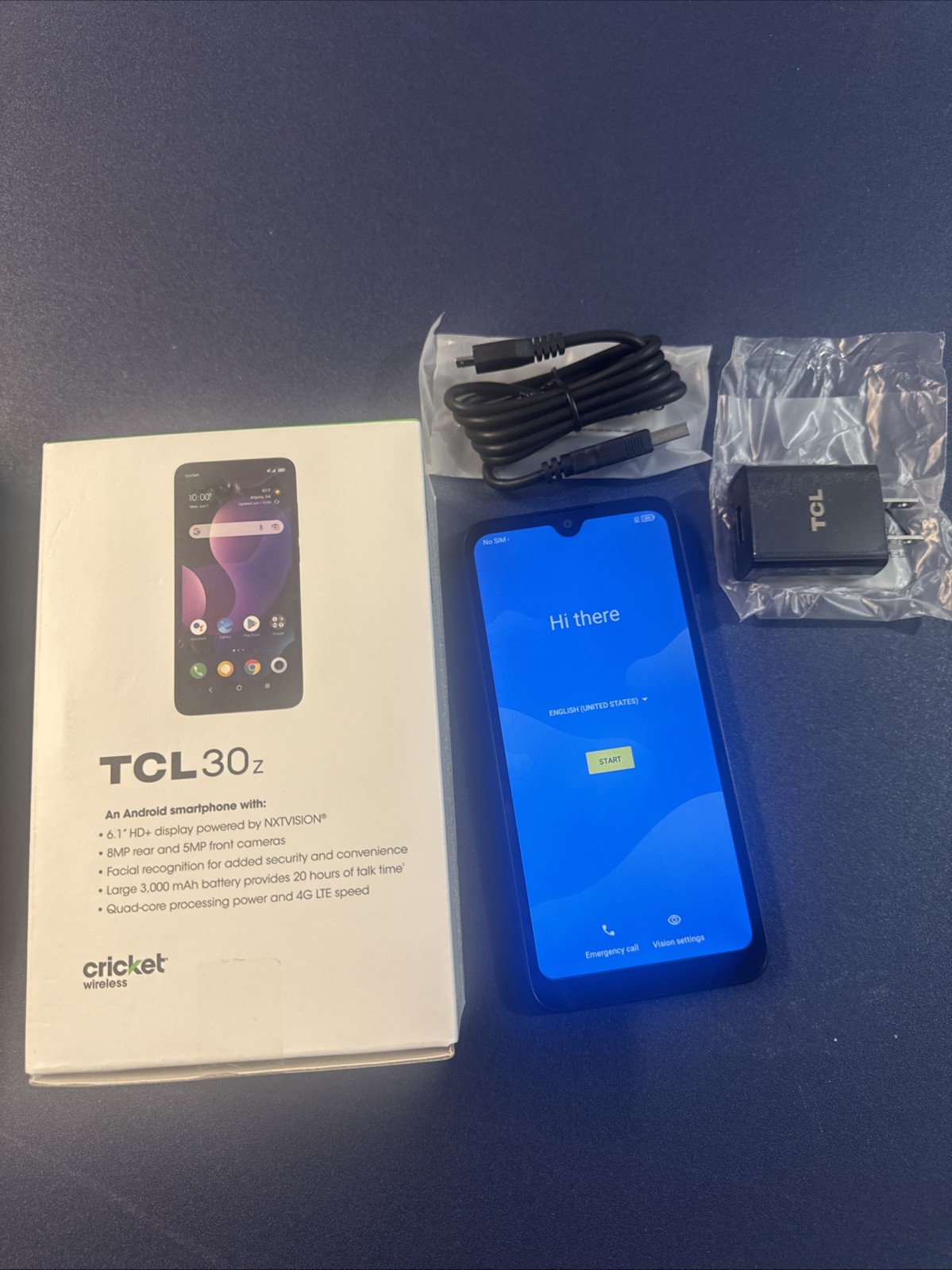 TCL 30 Z 32GB 4G LTE Cricket Unlocked Black Smartphone New Open Box