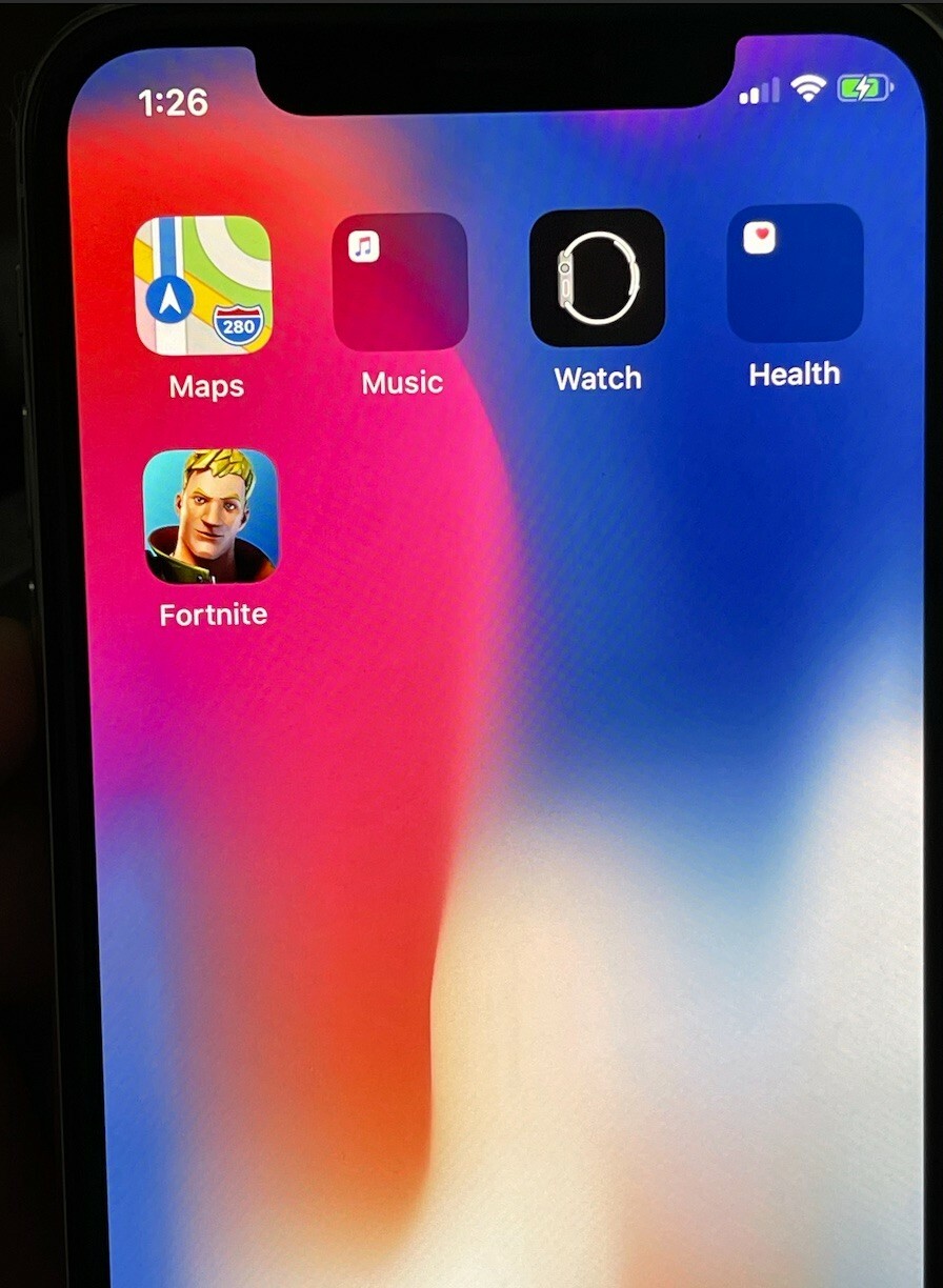 Apple iPhone X – 256GB – Silver (Verizon) A1865 (CDMA + GSM) with FORTNITE