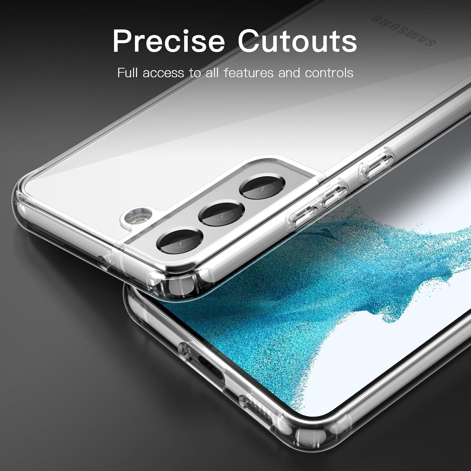 JETech Clear Case for Samsung Galaxy S22 Plus 5G 6.6-Inch, Anti-Scratch Bumper C