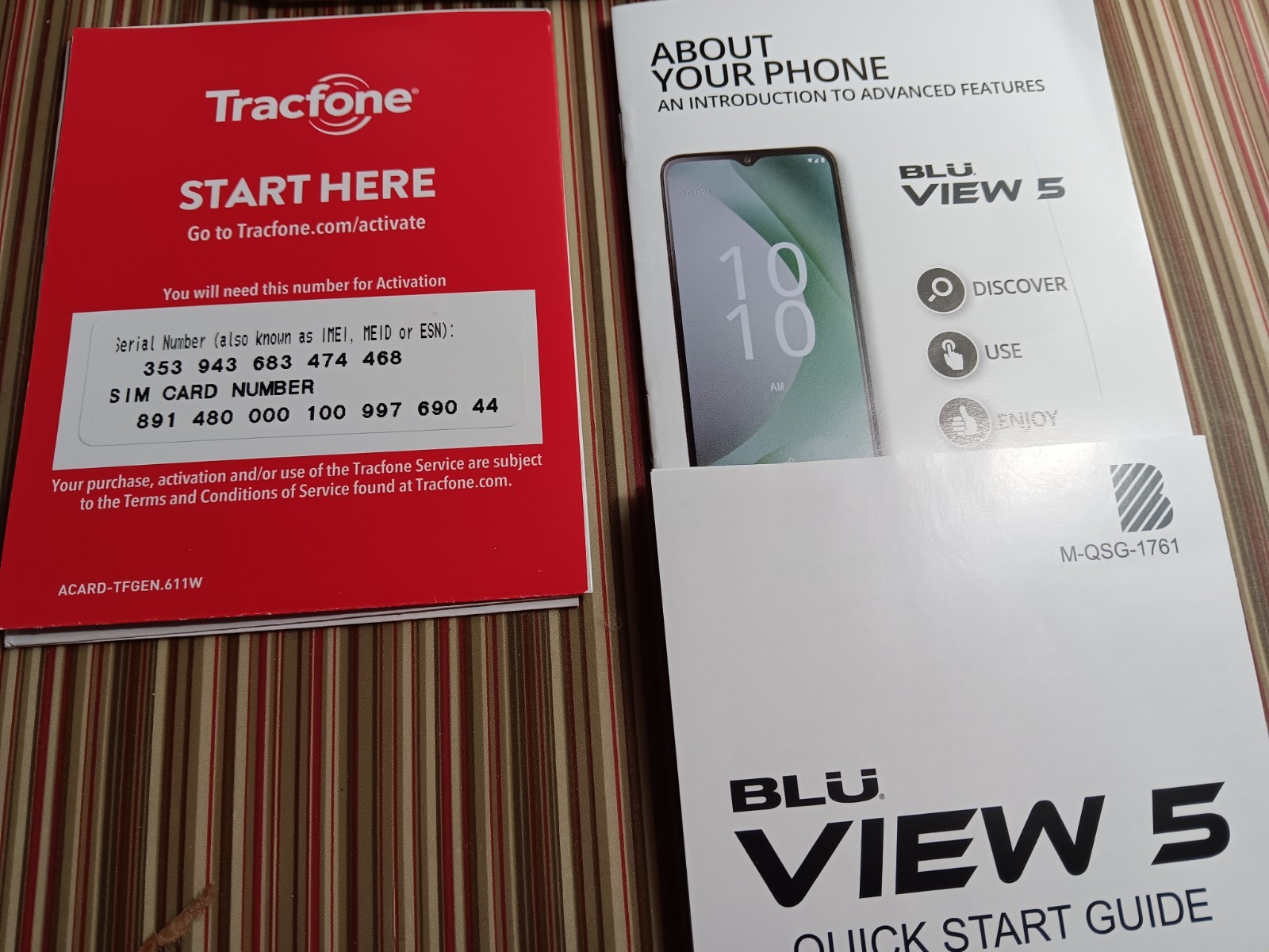 New. Tracfone BLU View 5 64GB W/ $125 1 year Service Prepaid Plan Bundle New