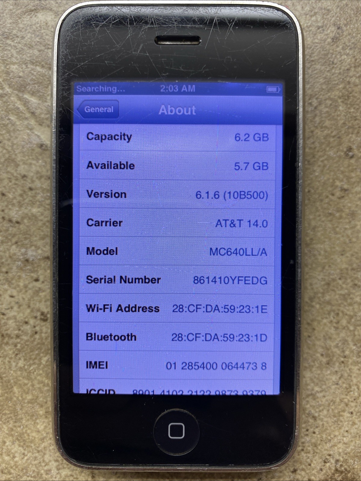 Apple iPhone 3GS – 8GB Black , AT&T Model A1303 WORKING!