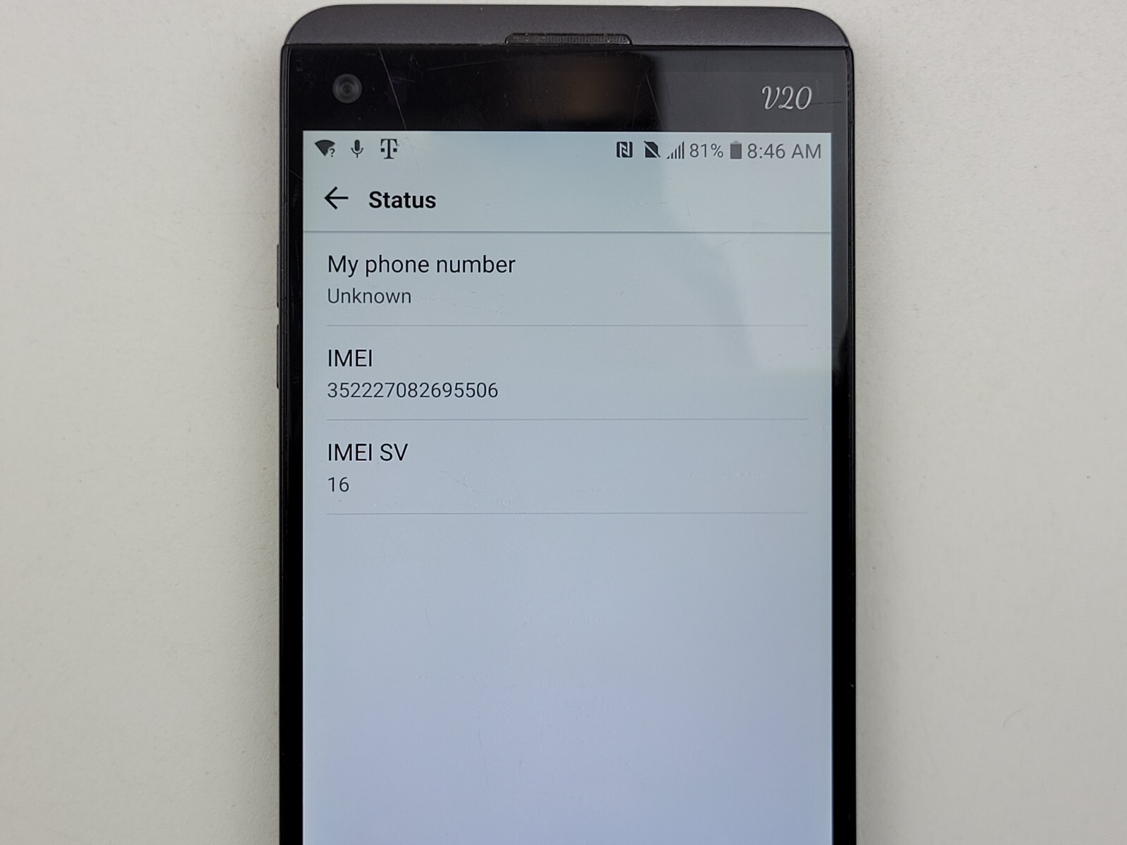 LG V20 (LG-H918) 64GB – Gray (T-Mobile) – POOR CONDITION – Clean IMEI – J0070