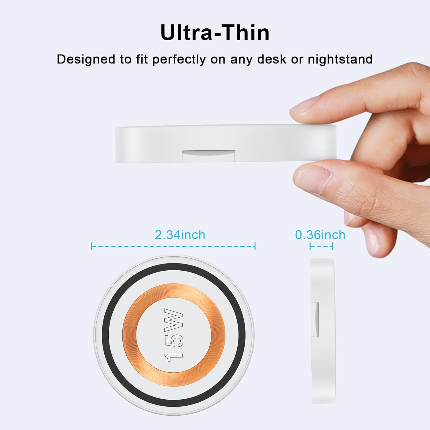 Wireless Fast Charging Pad for Samsung S25 Ultra, iPhone 17 Pro Max