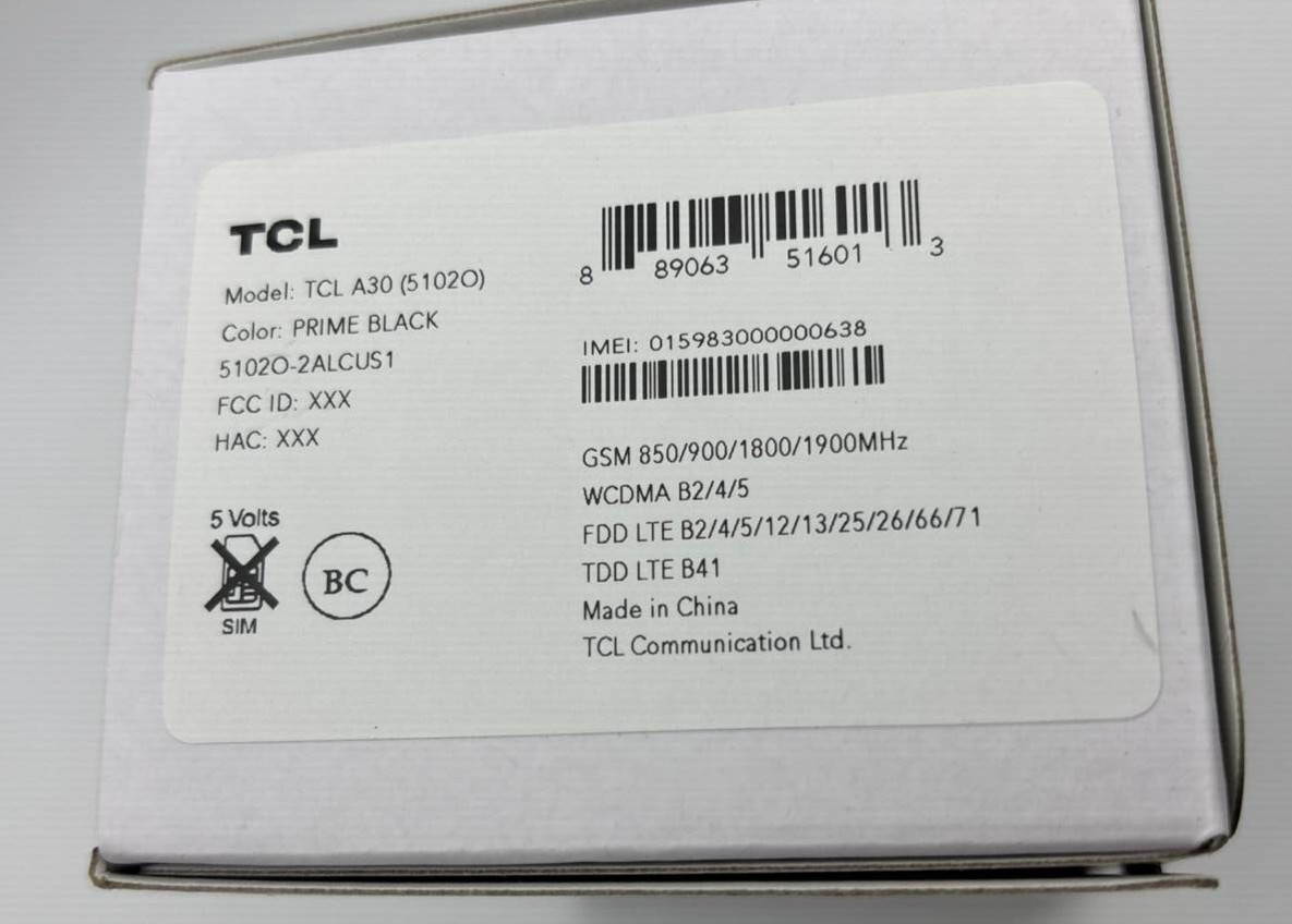 TCL A30 5.5″ Display Android Smartphone 32GB 3GB RAM 8MP Camera Tracfone Locked