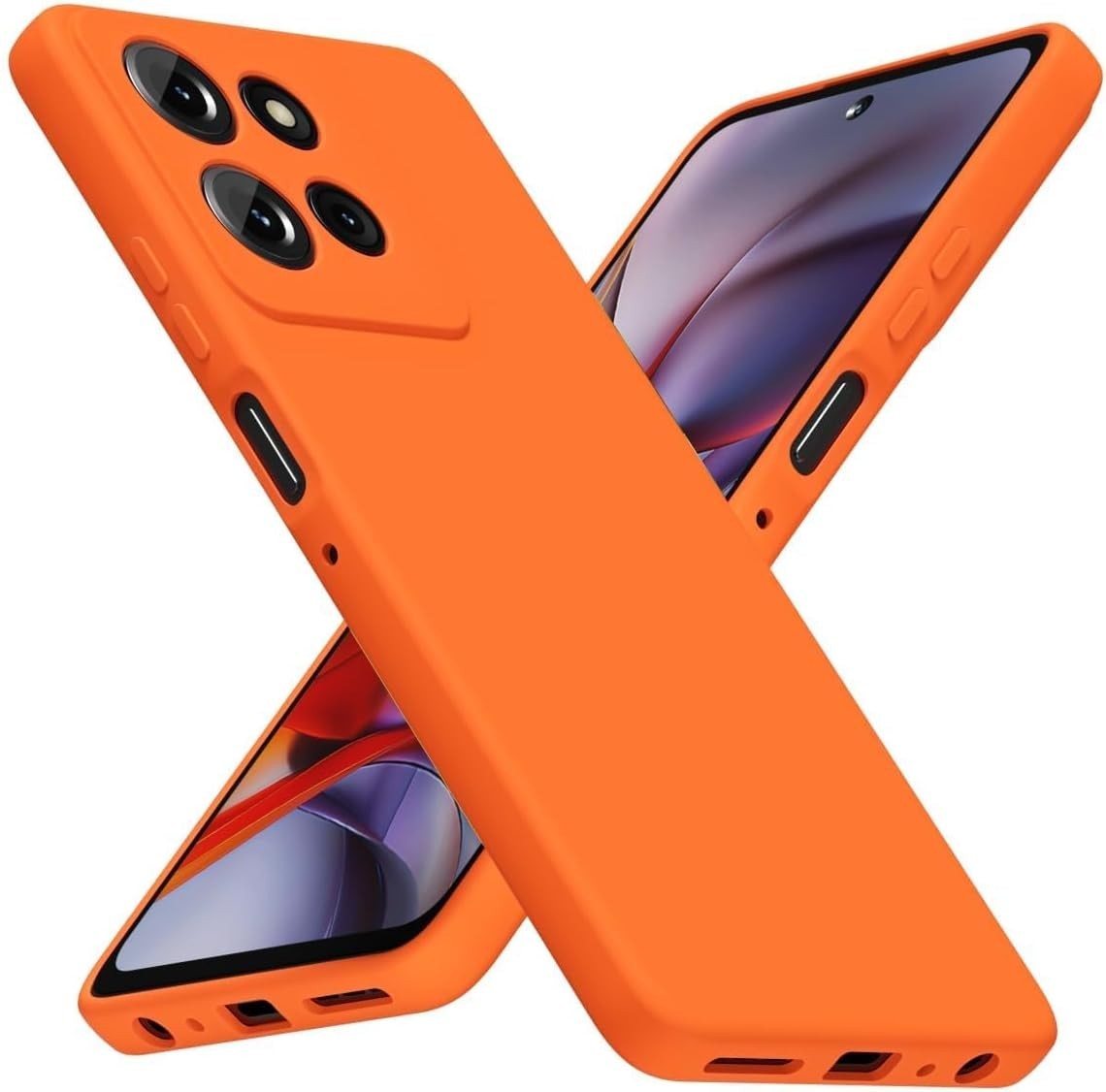 Motorola Moto G 2025 Case G Play 2026/ G 2026 Phone Case Silicone, Neon Orange